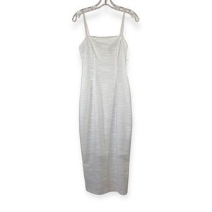 NWT Petal & Pup White Midi Cotton Summer Dress, Square Neck, Women's US Size 2